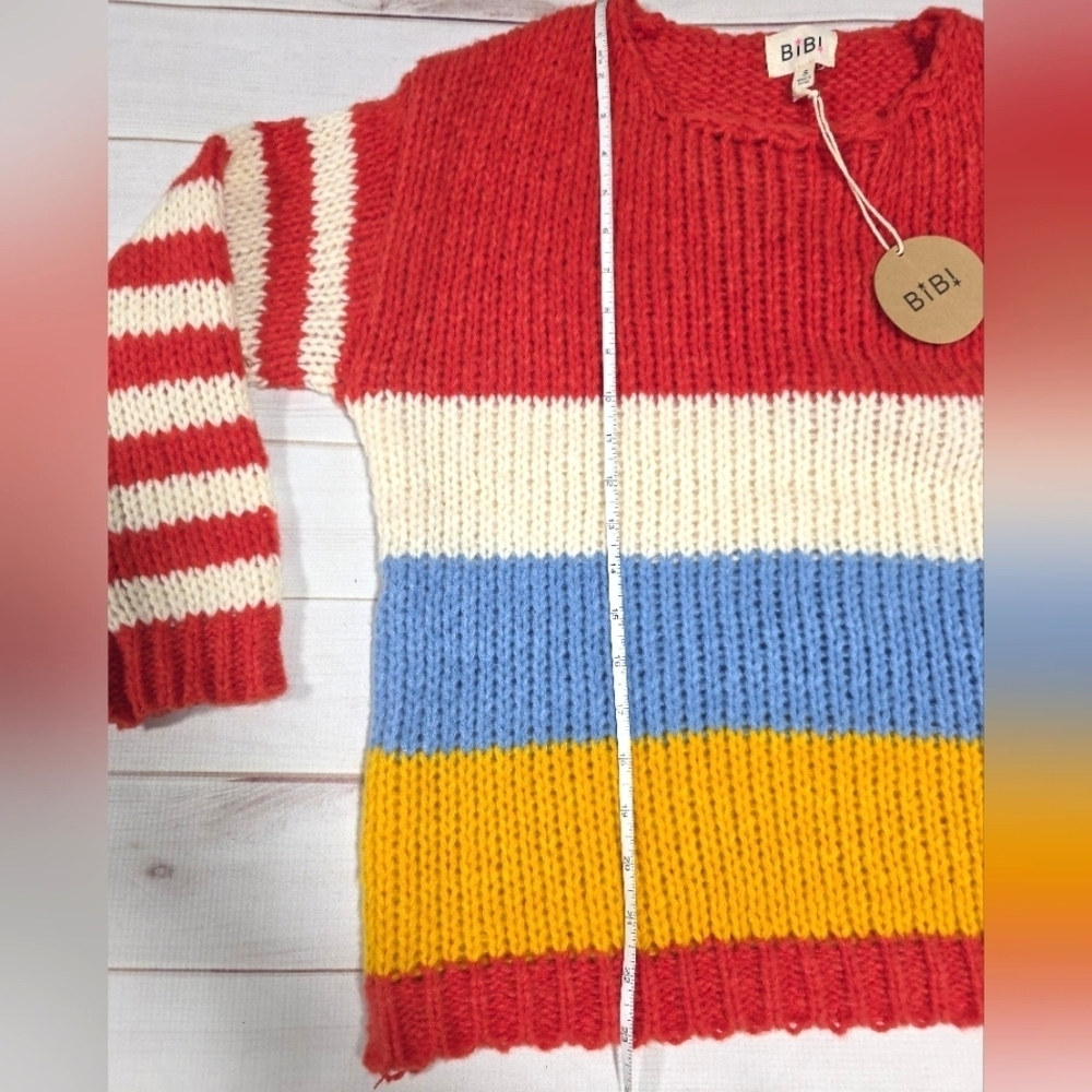 BIBI Women's Color Block Striped Sweater Small - New With Tags - Picture 4 of 7